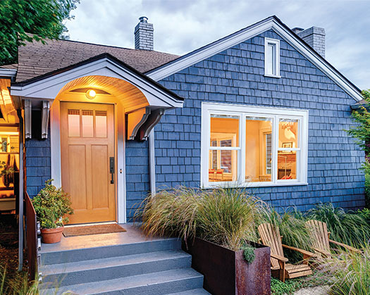 Energy efficient windows on a house in Portland, Oregon.