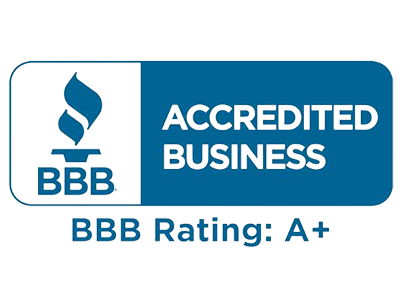 BBB badge showing A+ rating.