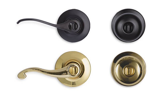 Door handle options for custom entry doors.