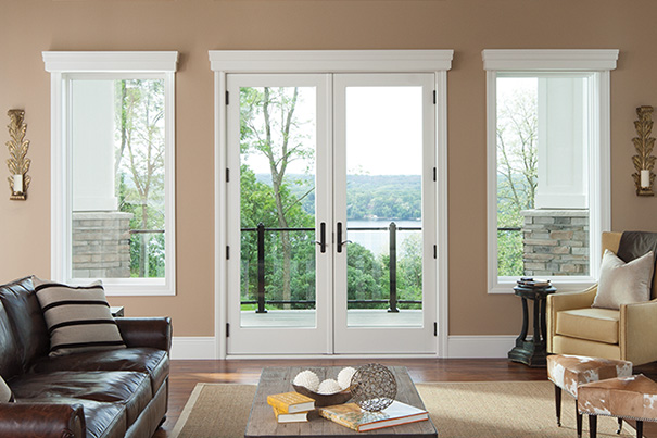 French hinged patio door made by Renewal by Andersen installed in a Portland, Oregon home.